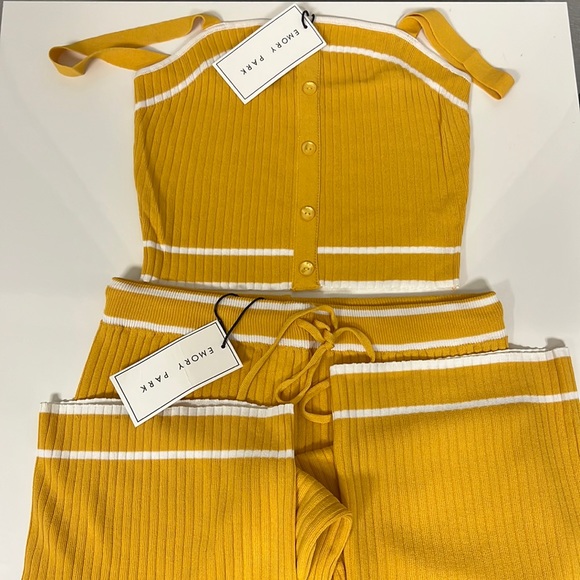 💛Emory Park two-piece pants set Mustard Yellow Size M - Picture 3 of 14